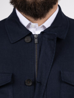 Saharienne En Lin Marine Capel Grande Taille  homme grande taille - Capelstore