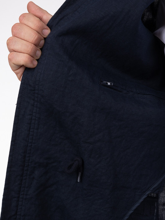 Saharienne En Lin Marine Capel Grande Taille  homme grande taille - Capelstore