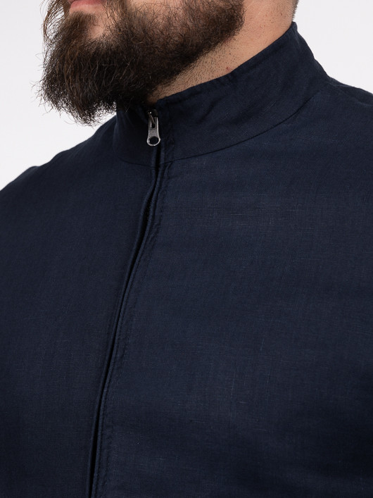 Blouson En Lin Marine Capel Grande Taille  homme grande taille - Capelstore