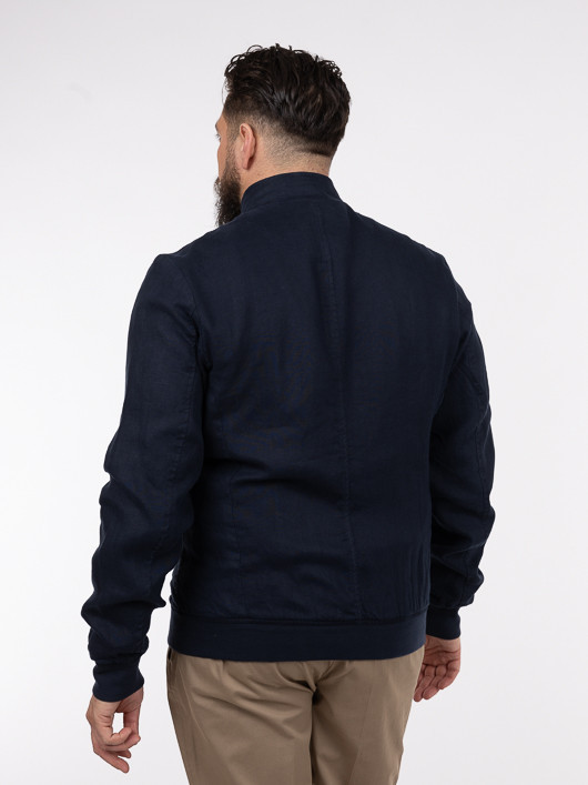 Blouson En Lin Marine Capel Grande Taille  homme grande taille - Capelstore
