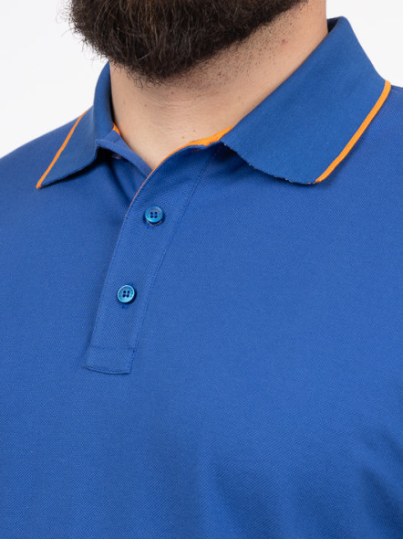 Polo Bleu Contraste Au Col Paul & Shark Grande Taille