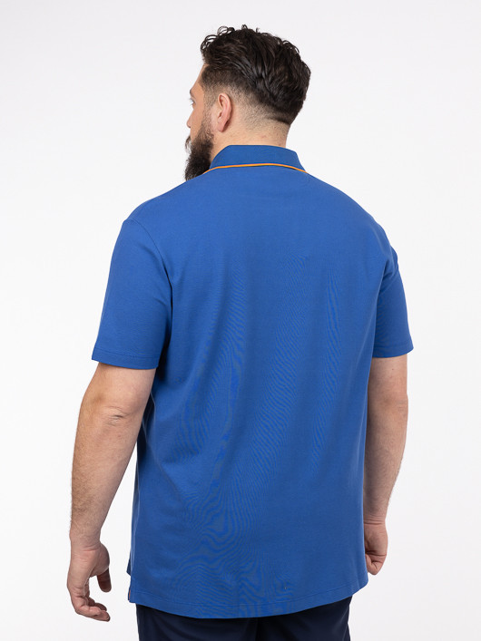 Polo Bleu Contraste Au Col Paul & Shark Grande Taille bleu homme grande taille - Capelstore