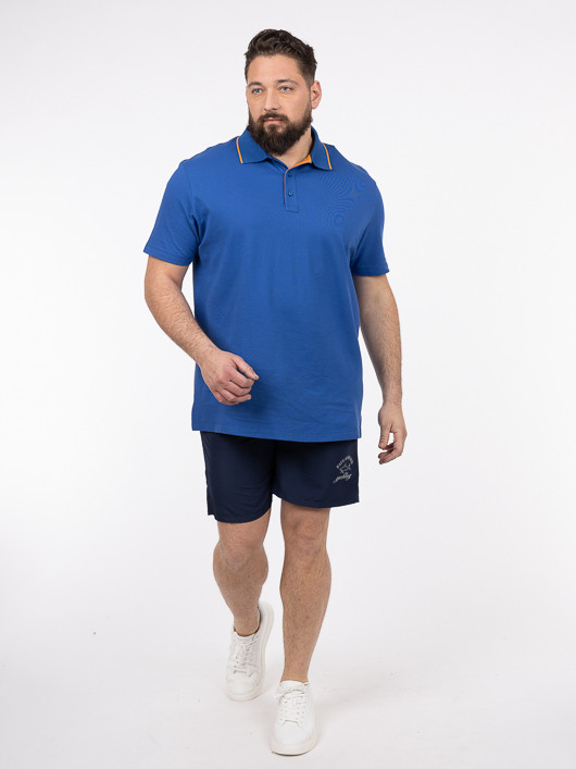 Polo Bleu Contraste Au Col Paul & Shark Grande Taille bleu homme grande taille - Capelstore
