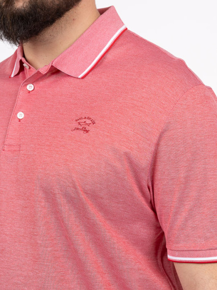 Polo Coton Piqué Rouge Paul & Shark Grande Taille