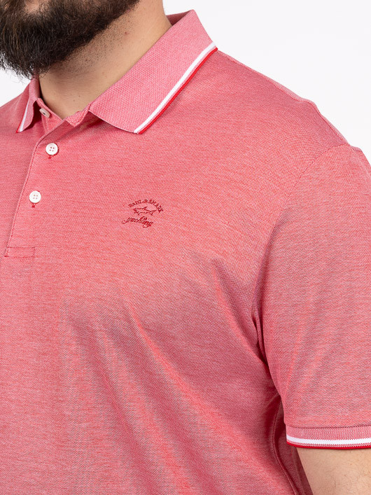 Polo Coton Piqué Rouge Paul & Shark Grande Taille rouge homme grande taille - Capelstore