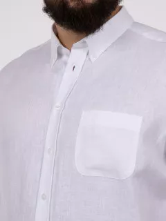 Chemisette Zack/Léo Lin Blanc Capel Grande Taille  homme grande taille - Capelstore