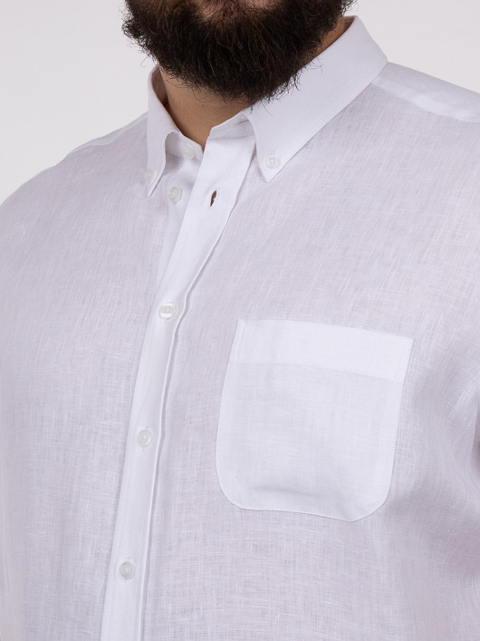 Chemisette Zack/Léo Lin Blanc Capel Grande Taille homme grande taille - Capelstore