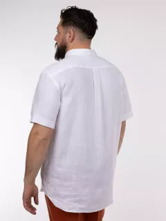 Chemisette Zack/Léo Lin Blanc Capel Grande Taille  homme grande taille - Capelstore