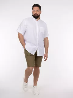 Chemisette Zack/Léo Lin Blanc Capel Grande Taille  homme grande taille - Capelstore