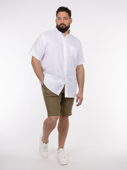 Chemisette Zack/Léo Lin Blanc Capel Grande Taille homme grande taille - Capelstore