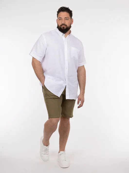 Chemisette Zack/Léo Lin Blanc Capel Grande Taille  homme grande taille - Capelstore