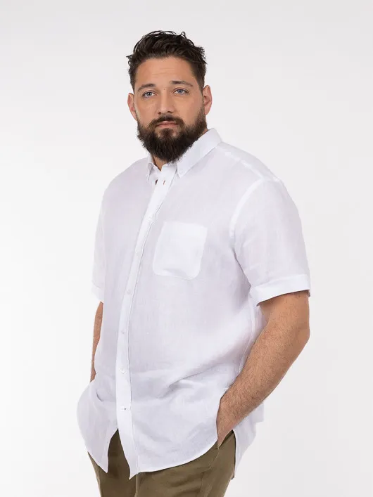 Chemisette Zack/Léo Lin Blanc Capel Grande Taille  homme grande taille - Capelstore