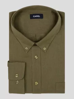 Chemise Ralph/leo Lin Kaki Capel Grande Taille kaki homme grande taille - Capelstore