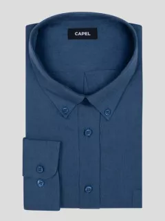 Chemise Ralph/leo Lin Bleu Capel Grande Taille bleu homme grande taille - Capelstore