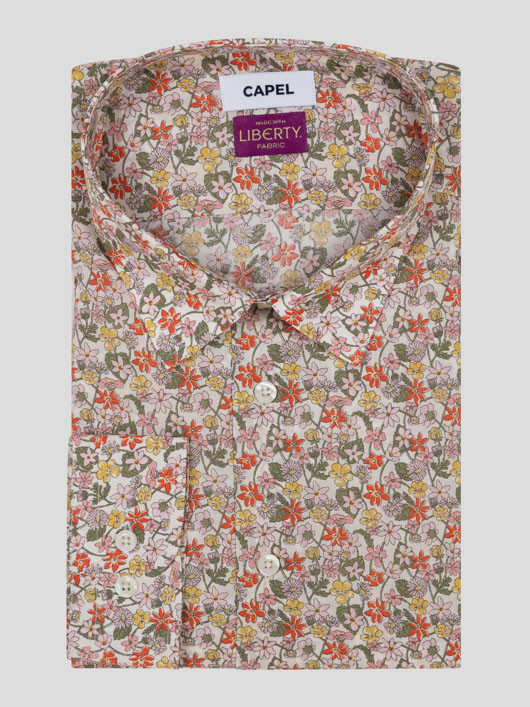 Chemise Tissu Liberty Fleurs Gianni Capel Grande Taille homme grande taille - Capelstore