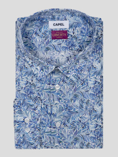 Chemise Tissu Liberty Gianni Capel Grande Taille bleu homme grande taille - Capelstore