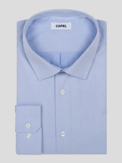 Chemise Max Chevrons Capel Grande Taille bleu ciel homme grande taille - Capelstore