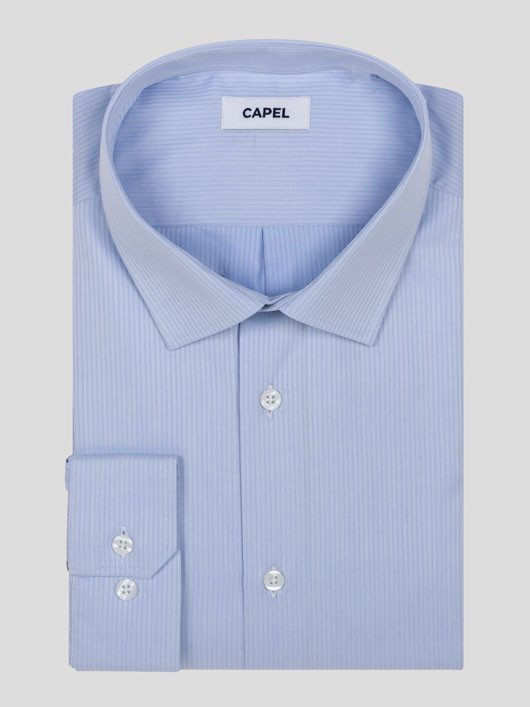 Chemise Max Chevrons Capel Grande Taille bleu ciel homme grande taille - Capelstore