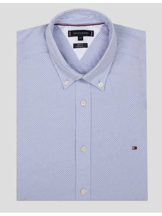 Chemise Mini Motifs Tommy Hilfiger Grande Taille bleu ciel homme grande taille - Capelstore