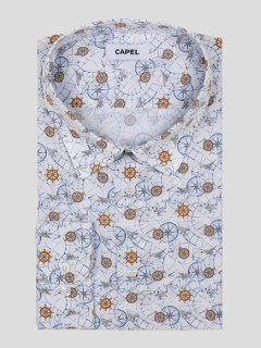 Chemise Gianni Boussoles Capel Grande Taille blanc homme grande taille - Capelstore