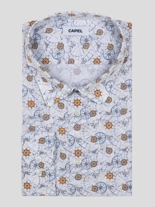 Chemise Gianni Boussoles Capel Grande Taille blanc homme grande taille - Capelstore