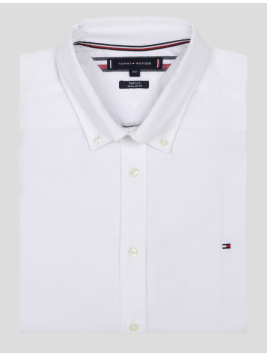 Chemise Popeline Blanche Tommy Hilfiger Grande Taille blanc homme grande taille - Capelstore