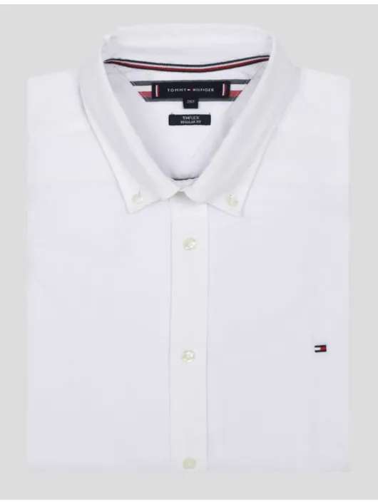 Chemise Popeline Blanche Tommy Hilfiger Grande Taille blanc homme grande taille - Capelstore