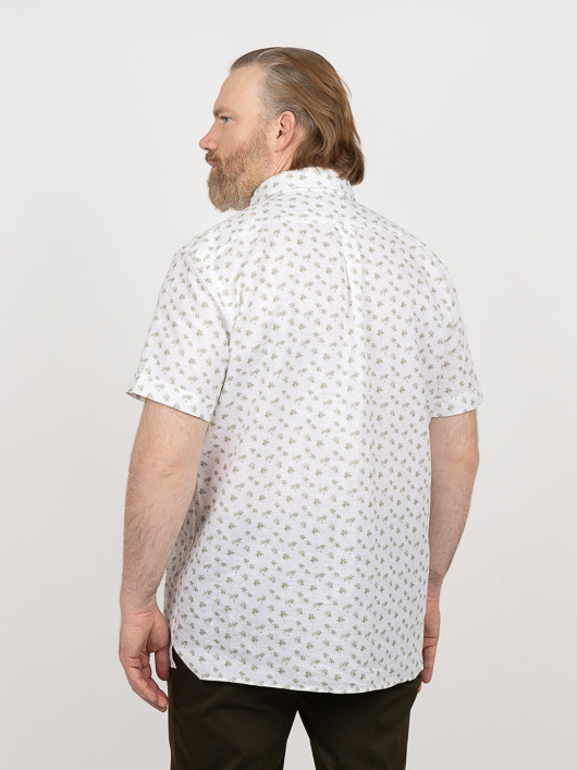 Chemisette Tom Palmiers Capel Grande Taille blanc homme grande taille - Capelstore
