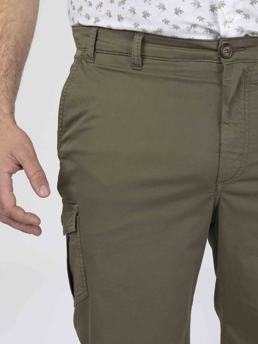 Bermuda Cargo Kaki Matt Capel Grande Taille kaki homme grande taille - Capelstore