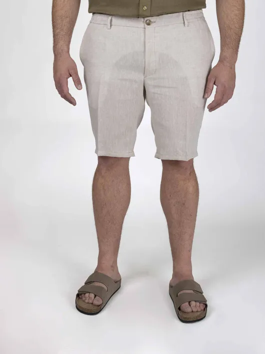 Bermuda En Lin Beige Elast. Capel Grande Taille beige homme grande taille - Capelstore