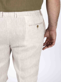 Bermuda En Lin Beige Elast. Capel Grande Taille beige homme grande taille - Capelstore