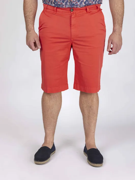 Bermuda Matt Rouge Corail Capel Grande Taille corail homme grande taille - Capelstore