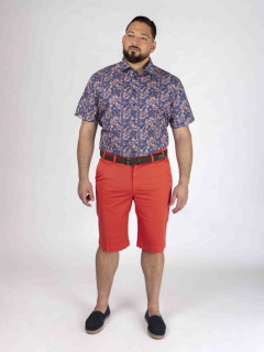 Bermuda Matt Rouge Corail Capel Grande Taille corail homme grande taille - Capelstore
