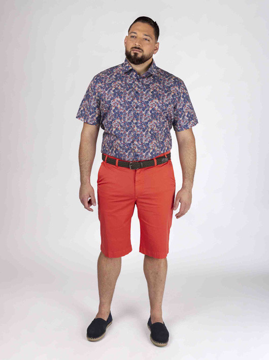 Bermuda Matt Rouge Corail Capel Grande Taille corail homme grande taille - Capelstore