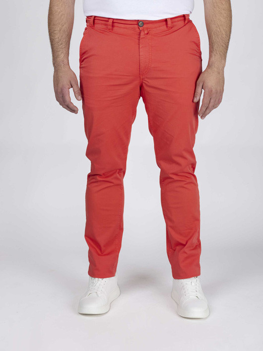 Chino Matt Rouge Corail Capel Grande Taille