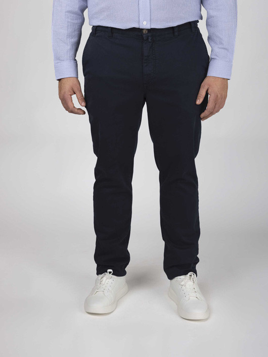 Pantalon coton chino marine homme grande taille | Capel