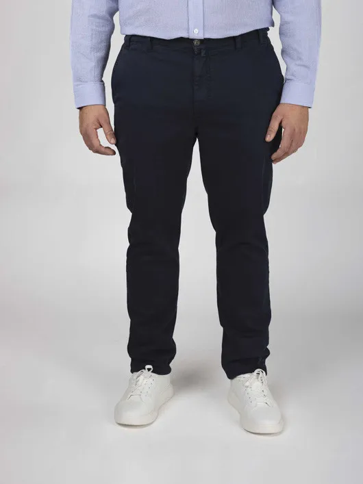 Pantalon coton chino marine homme grande taille | Capel