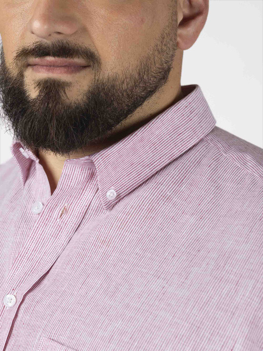 Chemise Ralph Rayures Capel Grande Taille rouge homme grande taille - Capelstore