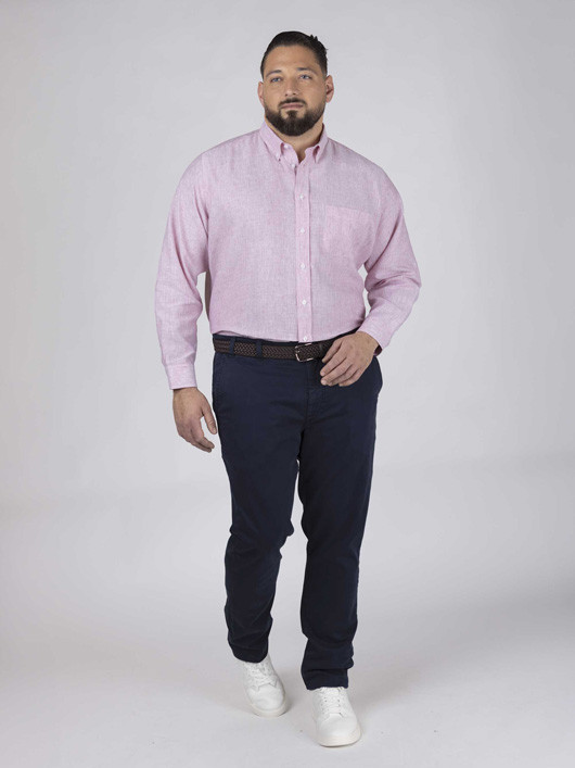 Chemise Ralph Rayures Capel Grande Taille rouge homme grande taille - Capelstore