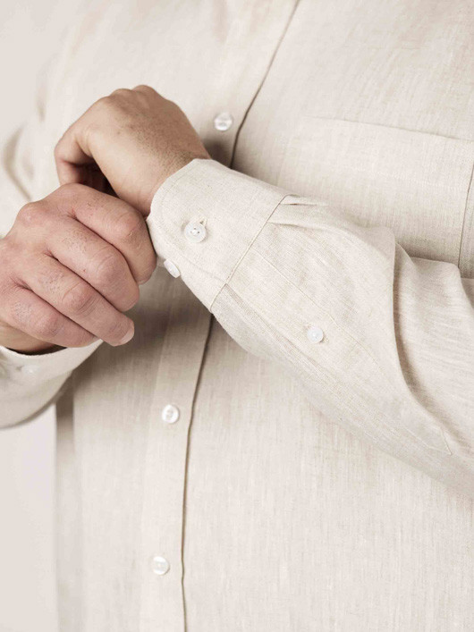 Chemise Ralph/leo Lin Beige Capel Grande Taille beige homme grande taille - Capelstore