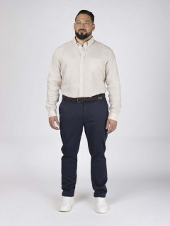 Chemise Ralph/leo Lin Beige Capel Grande Taille beige homme grande taille - Capelstore