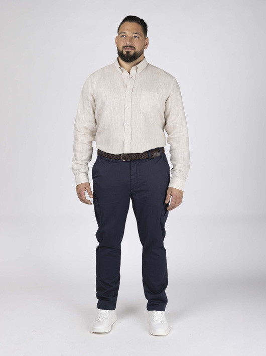Chemise Ralph/leo Lin Beige Capel Grande Taille beige homme grande taille - Capelstore