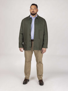 Veste Worker Lin Vert Capel Grande Taille vert homme grande taille - Capelstore