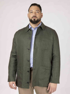 Veste Worker Lin Vert Capel Grande Taille vert homme grande taille - Capelstore