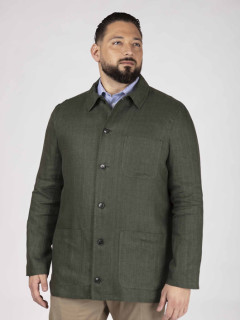 Veste Worker Lin Vert Capel Grande Taille vert homme grande taille - Capelstore