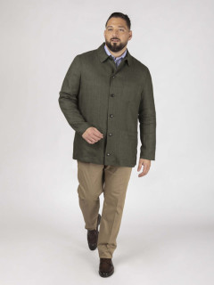 Veste Worker Lin Vert Capel Grande Taille vert homme grande taille - Capelstore