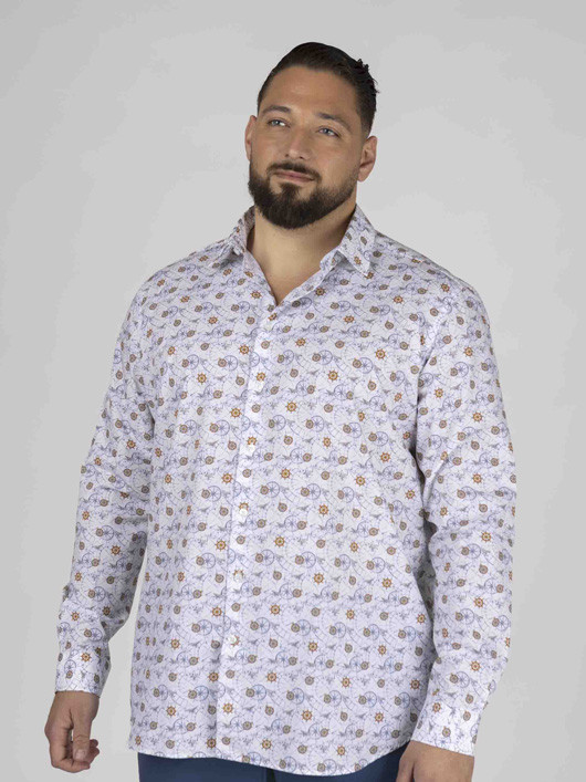 Chemise Gianni Boussoles Capel Grande Taille blanc homme grande taille - Capelstore