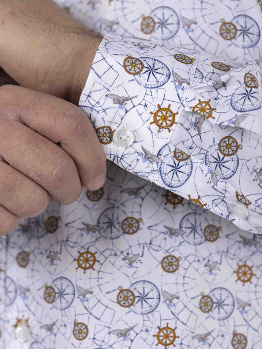 Chemise Gianni Boussoles Capel Grande Taille blanc homme grande taille - Capelstore