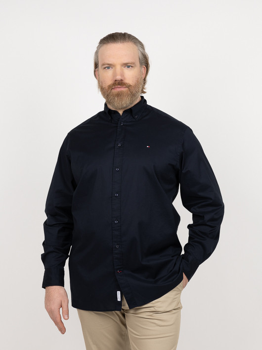 Chemise Popeline Marine Tommy Hilfiger Grande Taille marine homme grande taille - Capelstore