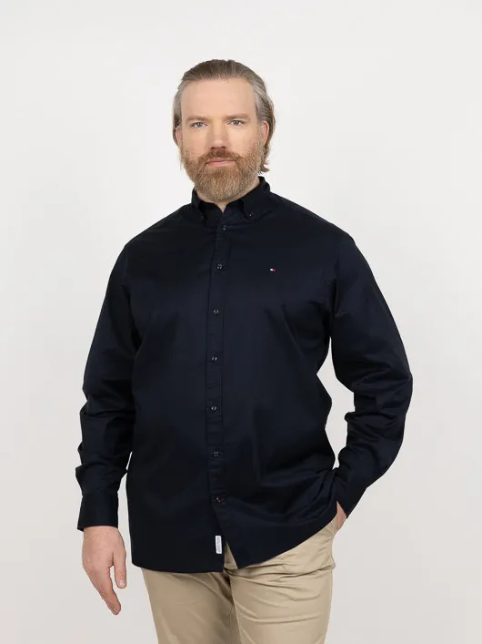 Chemise Popeline Marine Tommy Hilfiger Grande Taille marine homme grande taille - Capelstore
